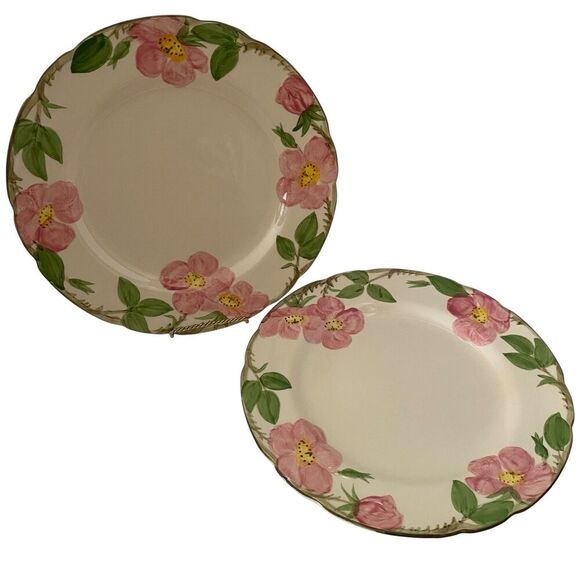 Vintage Franciscan Desert Rose Plates Set 2 Pink Floral Earthenware 10.5" USA - Picture 1 of 5